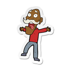 sticker of a cartoon shocked old man