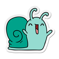 sticker cartoon kawaii happy cute snail