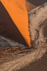 sunrise, aerial, desert dunes, Sussusvlei