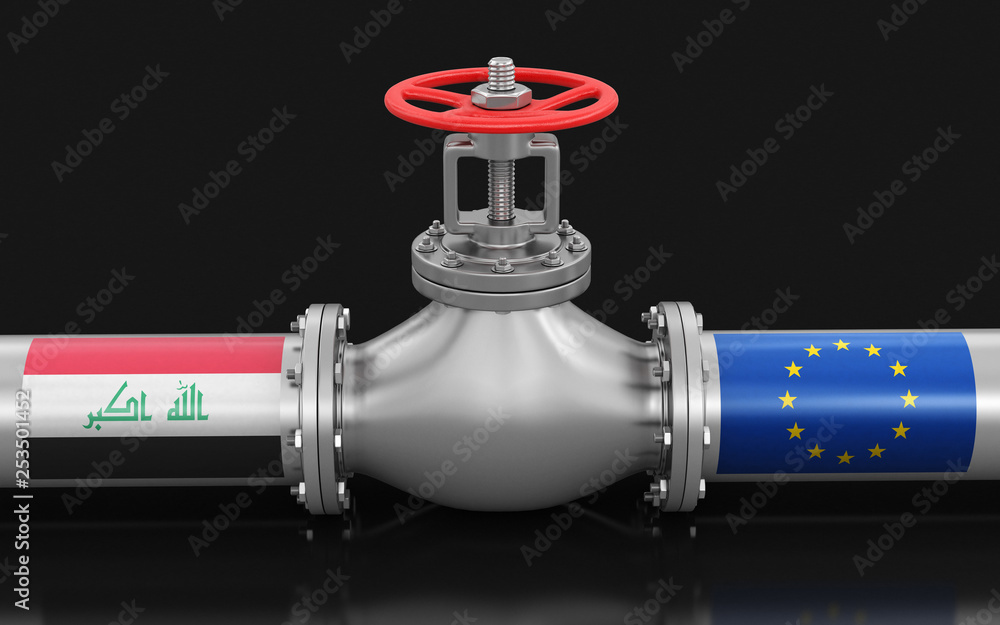 Poster pipeline with flags. image with clipping path