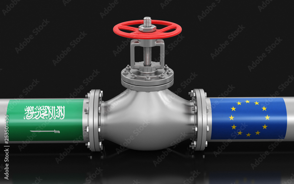 Poster pipeline with flags. image with clipping path