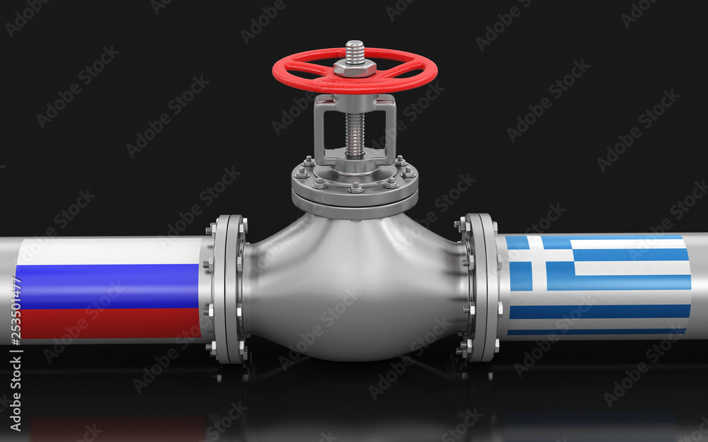 Poster pipeline with flags. image with clipping path