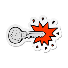 sticker of a cartoon key