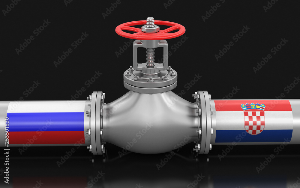Poster pipeline with flags. image with clipping path