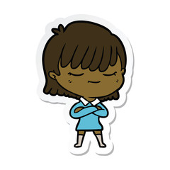 sticker of a cartoon woman