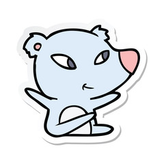 sticker of a cute cartoon bear