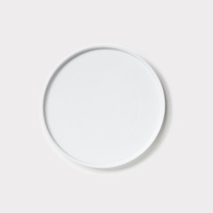 Empty circle white plate background.