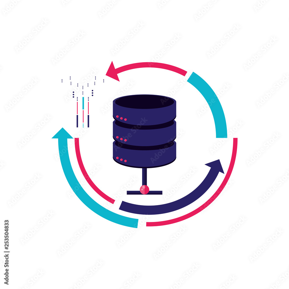 Poster data center disks with arrows