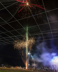 firework to sky at night scense
