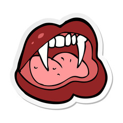 sticker of a cartoon vampire lips