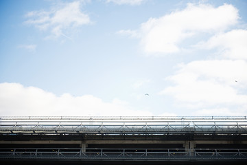 Fototapeta premium Futuristic Spiral Ramp, Multi Story Car Park Exterior facade of a multi car park