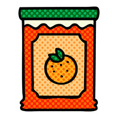 quirky comic book style cartoon jar of marmalade