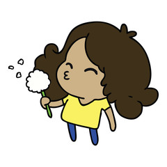 cartoon of cute kawaii girl