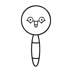 line drawing cartoon magnifying glass