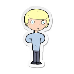 sticker of a cartoon worried man