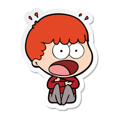 sticker of a cartoon shocked man