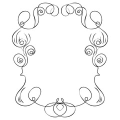 Hand drawn doodle vintage swirl borders frames set