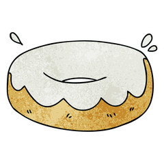 quirky hand drawn cartoon iced donut
