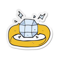 sticker of a cartoon ring with huge gem