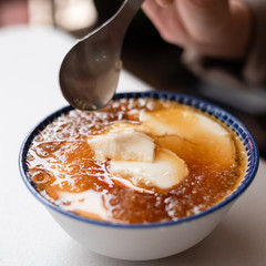 Taiwan snacks of tofu pudding