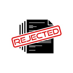 Rejected isolated sign or icon, Agreement or approval concept