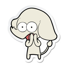 Obraz premium sticker of a cute cartoon elephant