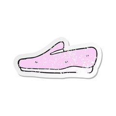 retro distressed sticker of a cartoon slipper