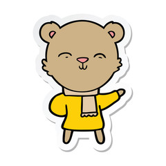 sticker of a cartoon bear