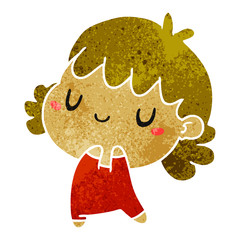 retro cartoon of a cute kawaii girl