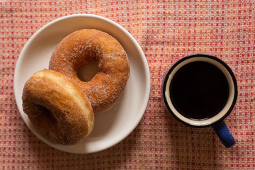 donuts and a cup of coffee