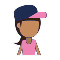 Woman faceless avatar cartoon