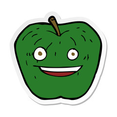 sticker of a cartoon apple