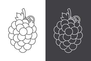 Grape sign icon on white and gray background