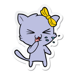 sticker of a cartoon cat