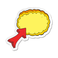 sticker of a cartoon pointing arrow