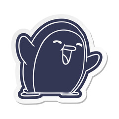 cartoon sticker kawaii of a cute penguin