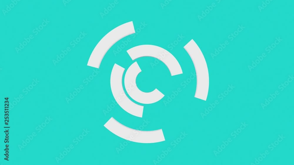 Poster hud background animation of circle white color. futuristic motion abstract.