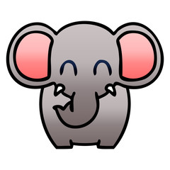 quirky gradient shaded cartoon elephant