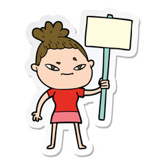 sticker of a cartoon woman