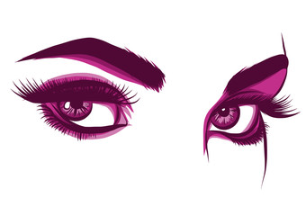 drawing of colorful violet woman s eyes