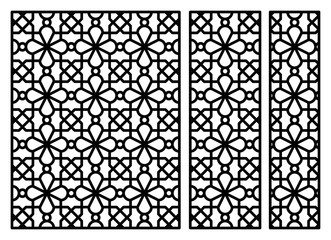 Decorative panel for laser cutting. Oriental geometric pattern. Vector ornament.