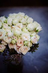 wedding bouquet of white roses