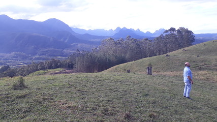woman walking in the mountains