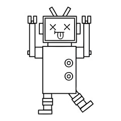 line drawing cartoon robot