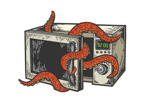 orange tentacles emerging from microwave clip art preview
