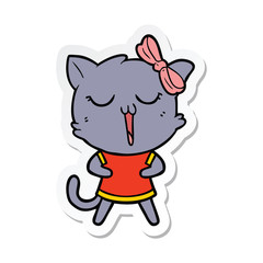 sticker of a cartoon cat