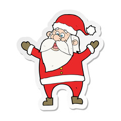 sticker of a cartoon santa claus