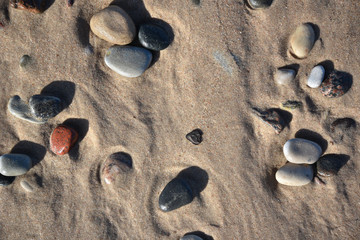 Pebble stones by the sea.