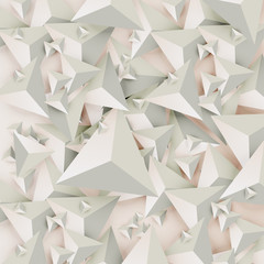 Abstract 3D triangles on light background, vector illustration