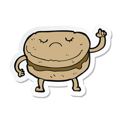 sticker of a cartoon biscuit